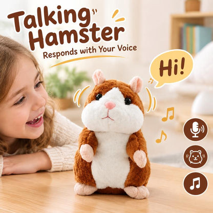 🐹🎁NYT 50 % ALENNUS! Puhuva hamsteripehmo – toistaa sanasi, heiluttaa päätään automaattisesti, interaktiivinen pehmolelu, hauska oppimislelu lapsille ja juhlahumua