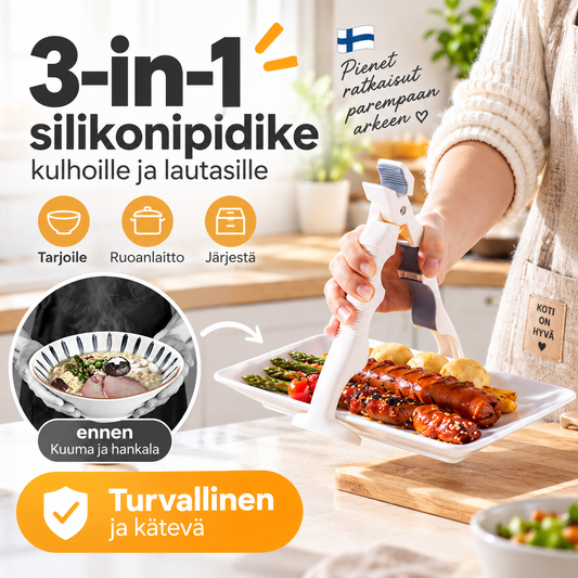 3-in-1 silikonipidike kulhoille ja lautasille