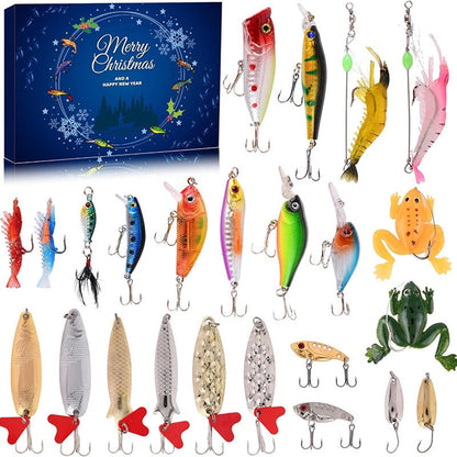 Joulun kalastusvieheiden joulukalenteri – yllätyspakkaus, jossa on Minnow Popper -lusikoita