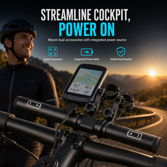 🚴 RAJOITETUN AJAN 50 %:N ALENNUS! ⚡ Polkupyörän ohjaustangon jatke – lisää tilaa ja USB-latausmahdollisuus ✨