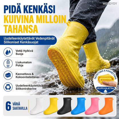🌧️Uudelleenkäytettävät silikoni sadekengänsuojukset – liukumattomat, taittuvat vedenpitävät kengänsuojat ulkoiluun, matkustamiseen ja päivittäiseen käyttöön
