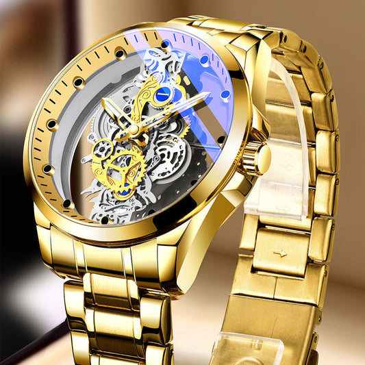 ⌚ 50% ALENNUS! ✨ Ylellinen Skeleton-miehenkello, jossa näkyvä liikkuva rakenne ja tourbillon-efekti – vesitiivis ja itsestään valaiseva 🌟