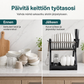 🍽️💧Säästä nyt 50 %! Monikerroksinen teräksinen astiankuivaus teline – kaksikerroksinen pystysuora astiasäilytys, jossa on tarjotin ja ruokailuvälineiden pidike, työkaluton asennus keittiön tasolle.