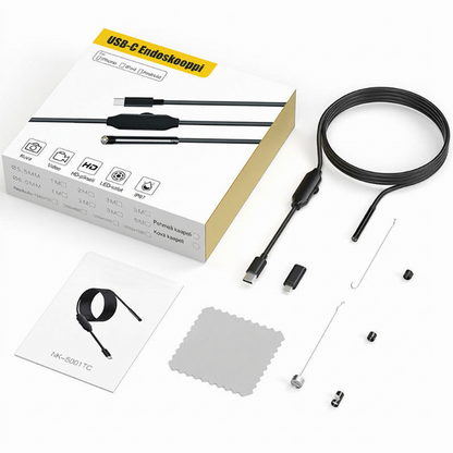 📹 1080P HD Endoskooppikamera Säädettävällä Valolla – IP67 Vedenpitävä, USB-C-Yhteys, Ammattimainen Tarkastus